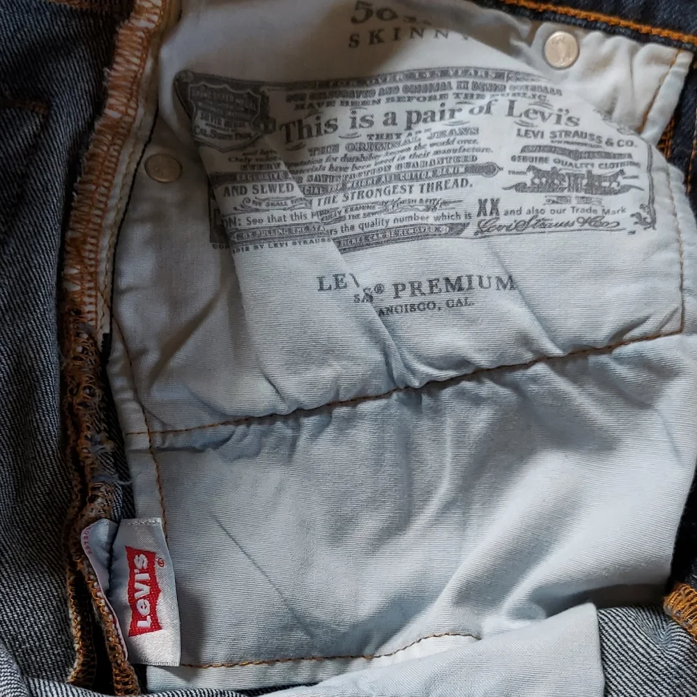 Levis Premium 501s High Rise Straight Leg Dark Wash Jeans 25x28